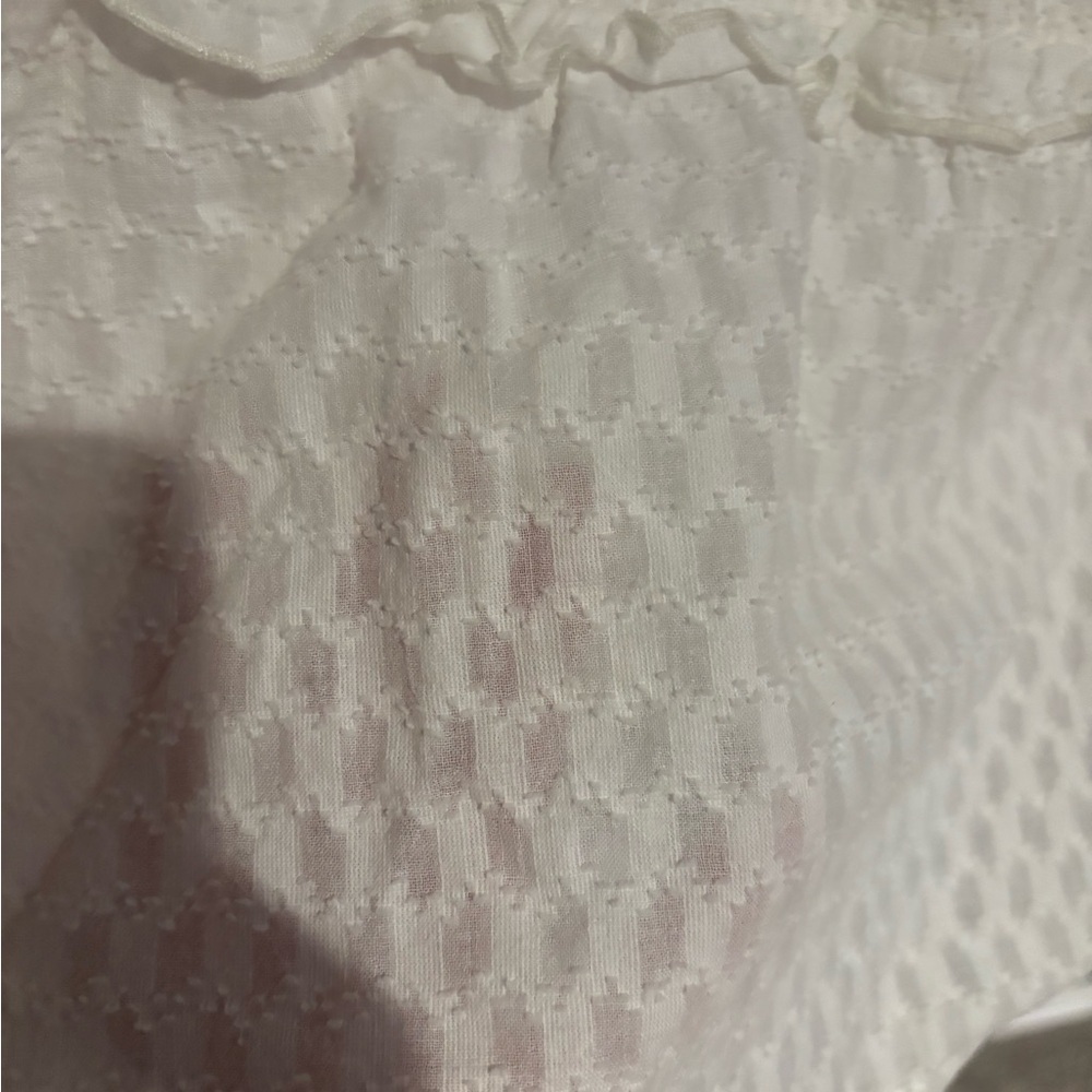 ANTHROPOLOGIE MAEVE Angela Ruffle Peasant Blouse White XS - Picture 4 of 5